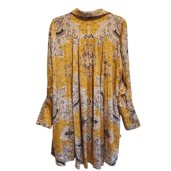 FREE PEOPLE FIELD OF BUTTERFLIES PAISLEY TOP BOHO TUNIC DRESS SIZE M - Picture 4 of 8